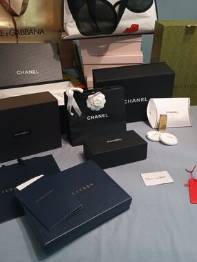 Mega Luxury Empty Gift Box Lot & Pouches/Bags, Chanel Sublimage Skincare Set
